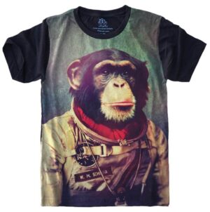 Camiseta Estilosa Fullprint Chimpanze Astronauta S-436