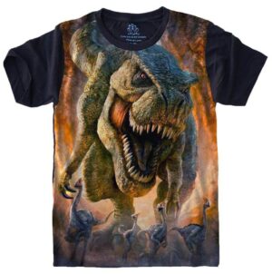 Camiseta Estilosa Fullprint Tiranossauro Rex S-467