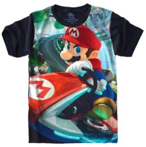 Camiseta Estilosa Fullprint Mario Kart S-523