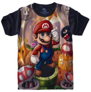 Camiseta Estilosa Fullprint Super Mario S-531