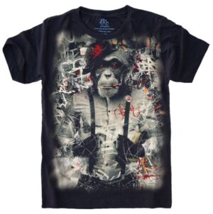 Camiseta Estilosa Fullprint Macaco Art e Pop S-555