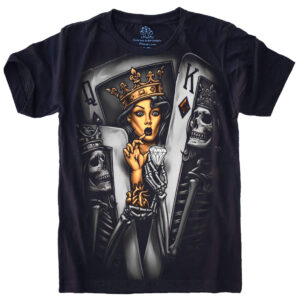 Camiseta Estilosa Fullprint Carta de Baralho Damas S-576