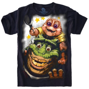 Camiseta Estilosa Fullprint Familia Dinossauro Dino e Baby S-621
