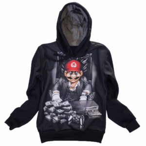 Moletom Full Print Estiloso Flanelado com Bolso e Capuz  Super Mario Bross MSB-2002