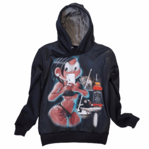 Moletom Full Print Estiloso Flanelado com Bolso e Capuz  Monica Sensual MSB-2004