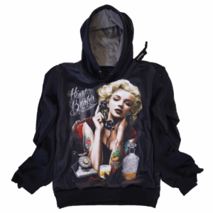 Moletom Full Print Estiloso Flanelado com Bolso e Capuz  Marilyn Monroe MSB-2007