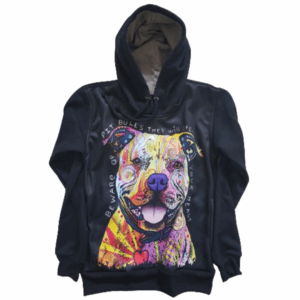 Moletom Full Print Estiloso Flanelado com Bolso e Capuz  Pit Bull MSB-323