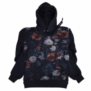 Moletom Full Print Estiloso Flanelado com Bolso e Capuz  Flores MSB-432