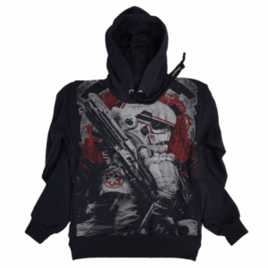 Moletom Full Print Estiloso Flanelado com Bolso e Capuz  Star Wars Storm Trooper MSB-437