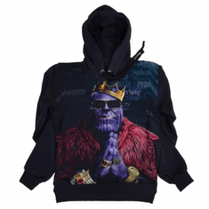 Moletom Full Print Estiloso Flanelado com Bolso e Capuz  Thanus Vingadores MSB-445