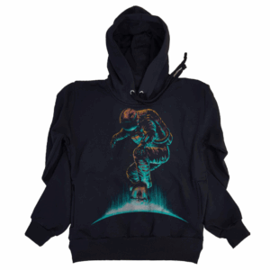 Moletom Full Print Estiloso Flanelado com Bolso e Capuz  Astronauta Skatista MSB-453