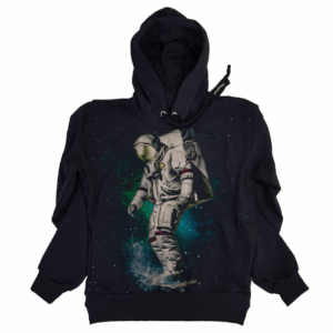 Moletom Full Print Estiloso Flanelado com Bolso e Capuz  Astronauta Skatista MSB-454