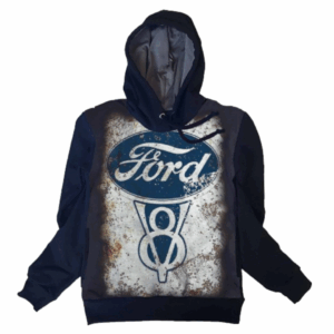 Moletom Full Print Estiloso Flanelado com Bolso e Capuz  Ford V8 MSB-588