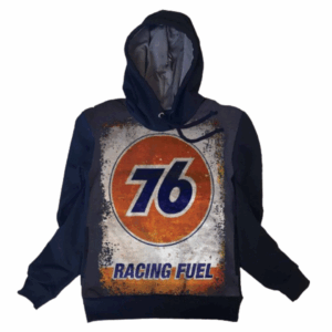 Moletom Full Print Estiloso Flanelado com Bolso e Capuz  76 Racing Fuel MSB-597