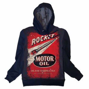 Moletom Full Print Estiloso Flanelado com Bolso e Capuz  Rocket Motor Oil MSB-598