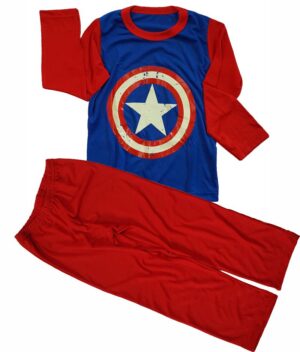 Pijama Longo com Estampa que Brilha no Escuro Capitao America