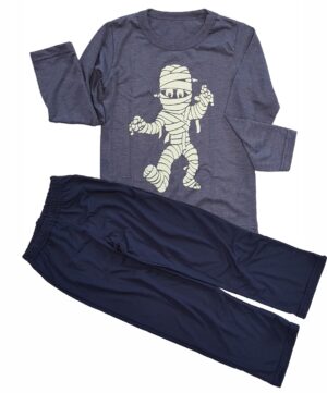 Pijama Longo com Estampa que Brilha no Escuro Mumia