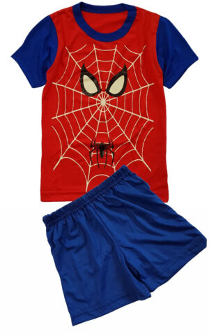 Pijama Curto com Estampa que Brilha no Escuro Aranha/Spider