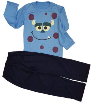 Pijama Longo com Estampa que Brilha no Escuro Monstro Azul