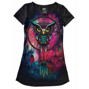 Lindo Vestido Full Print Coruja Mandala VE-17