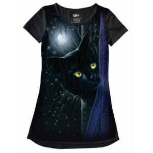 Lindo Vestido Full Print Gato Preto VE-14