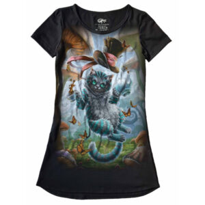 Lindo Vestido Full Print Gato de Cheshire VE-27