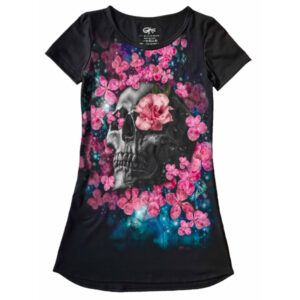 Lindo Vestido Full Print Caveira Flores VE-12