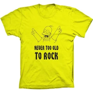 Camiseta Silk Homer Simpson Never too old to Rock
