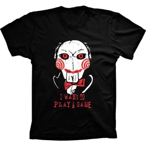 Camiseta Silk  Jogos Mortais I Want to Play a Game