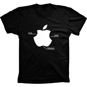 Camiseta Silk Maça Apple Eva Jobs e Newton