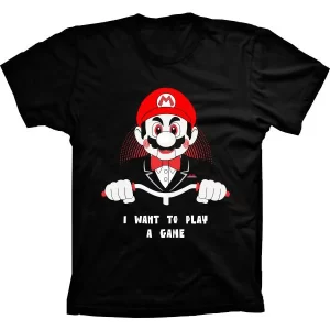Camiseta Silk Mario I Want to Play a Game