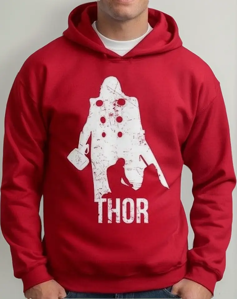 Moletom Silkscreen Estiloso Flanelado com Bolso e Capuz Thor - Imagem 2