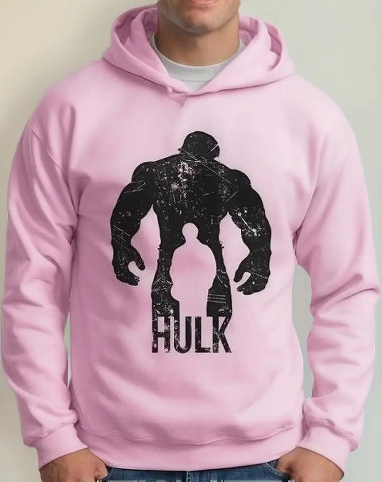 Moletom Silkscreen Estiloso Flanelado com Bolso e Capuz Hulk - Imagem 3