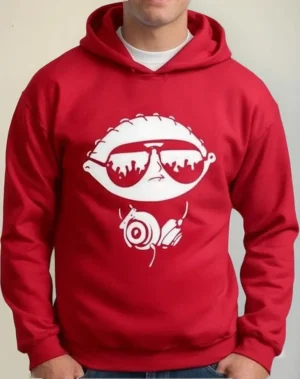 Moletom Silkscreen Estiloso Flanelado com Bolso e Capuz Family Guys