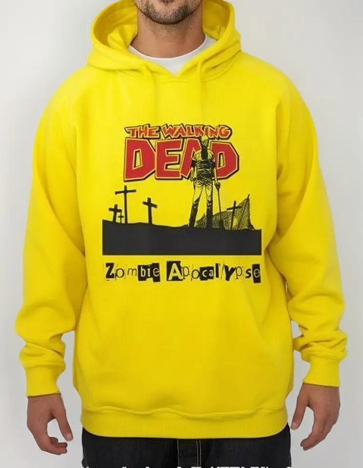 Moletom Silkscreen Estiloso Flanelado com Bolso e Capuz The Walking Dead - Imagem 4