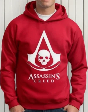 Moletom Silkscreen Estiloso Flanelado com Bolso e Capuz Assassins Creed