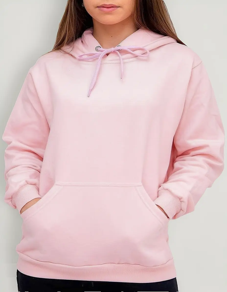 Moletom Estiloso Flanelado com Bolso e Capuz Liso Sem Estampa - Imagem 9