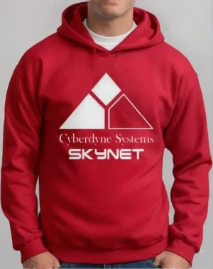 Moletom Silkscreen Estiloso Flanelado com Bolso e Capuz Skynet