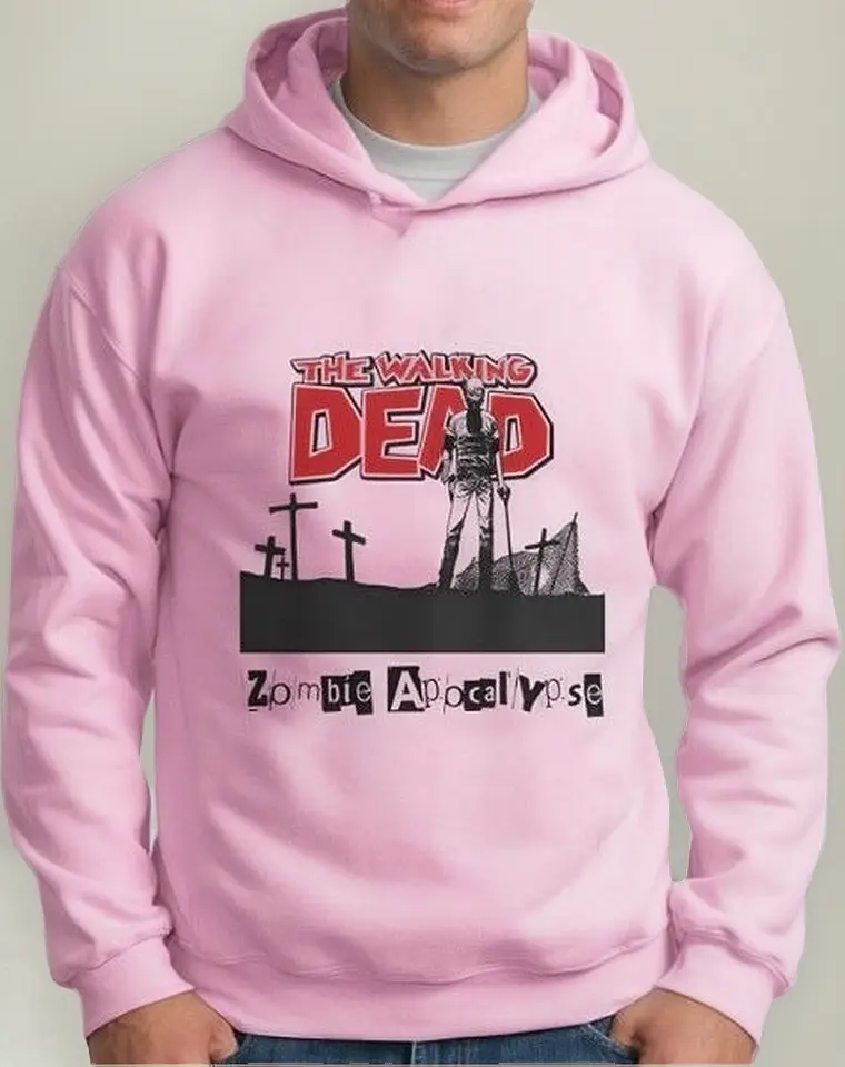 Moletom Silkscreen Estiloso Flanelado com Bolso e Capuz The Walking Dead