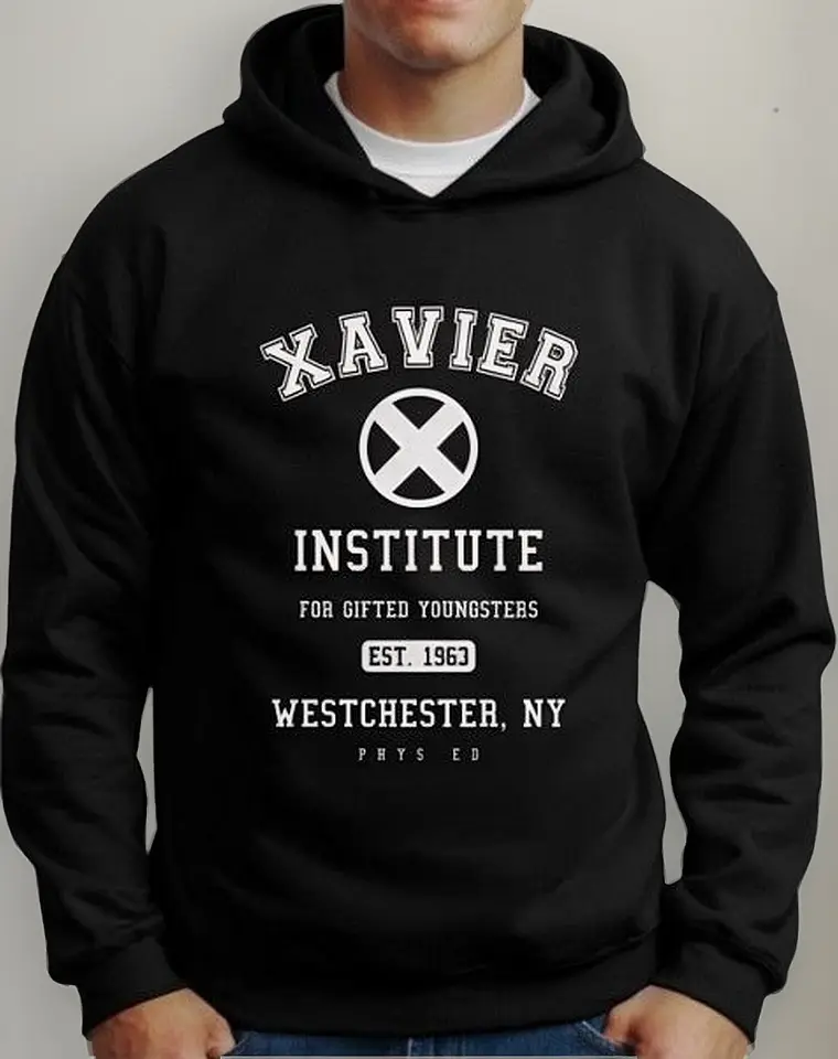 Moletom Silkscreen Estiloso Flanelado com Bolso e Capuz Instituto Xavier - Imagem 5