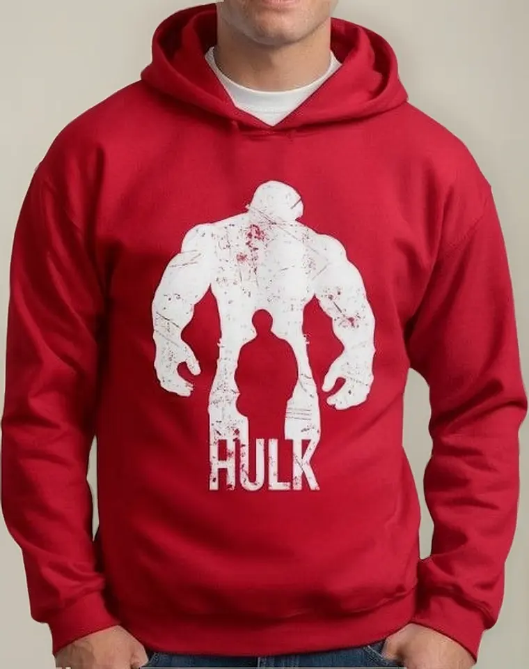Moletom Silkscreen Estiloso Flanelado com Bolso e Capuz Hulk - Imagem 2