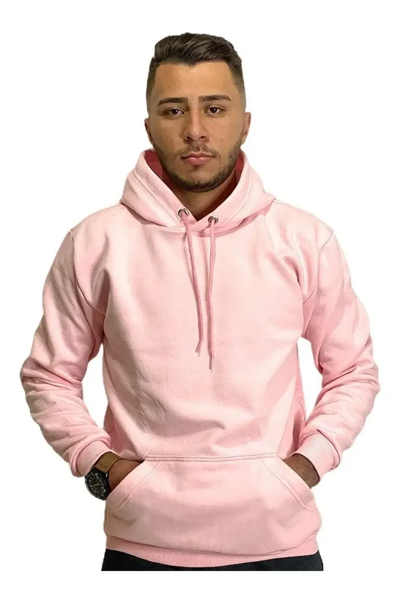 Moletom Estiloso Flanelado com Bolso e Capuz Liso Sem Estampa - Imagem 10