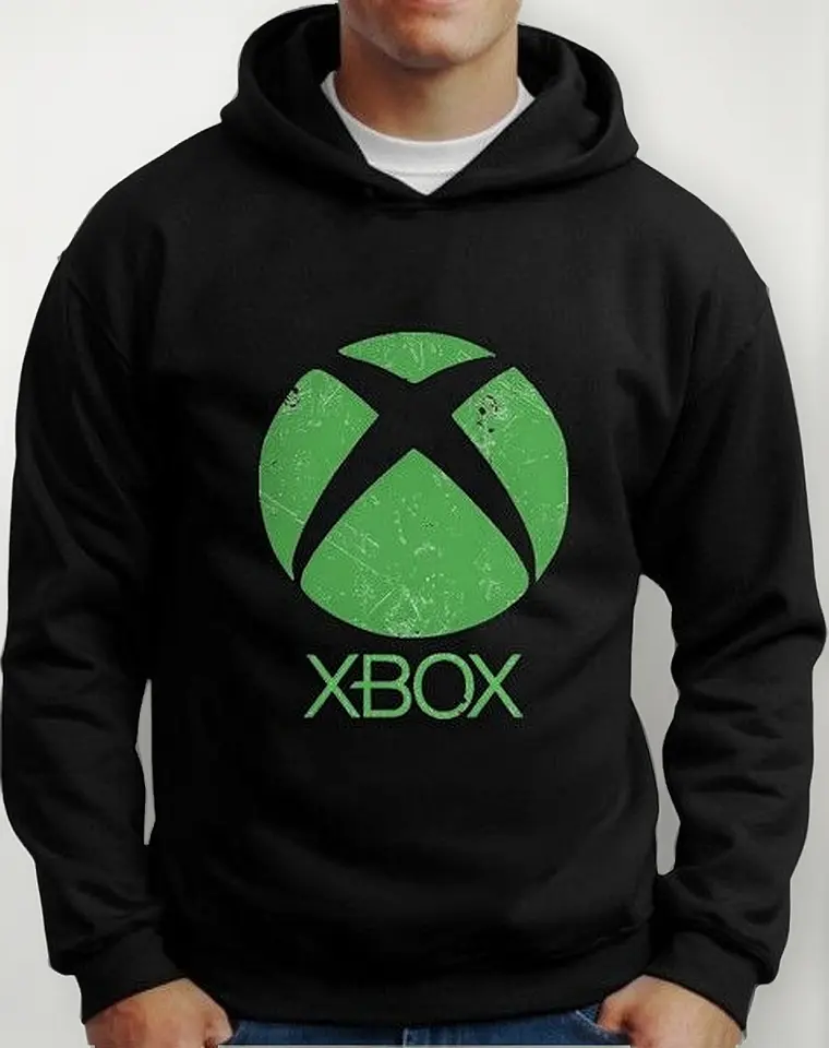 Moletom Silkscreen Estiloso Flanelado com Bolso e Capuz X BOX Preta