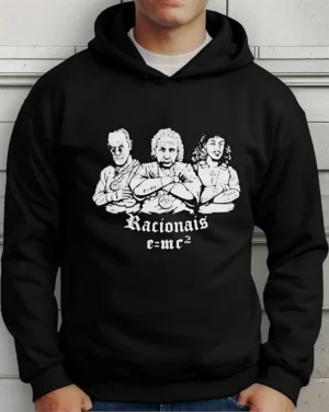 Moletom Silkscreen Estiloso Flanelado com Bolso e Capuz Racionais Preto