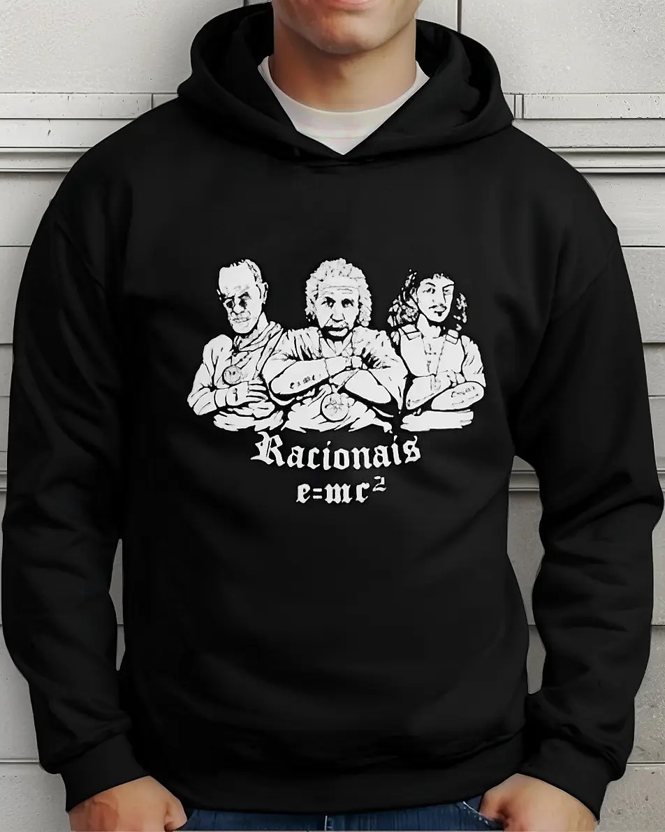 Moletom Silkscreen Estiloso Flanelado com Bolso e Capuz Racionais Preto