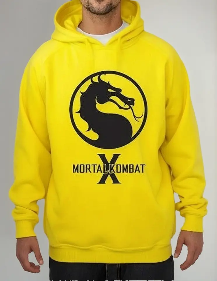Moletom Silkscreen Estiloso Flanelado com Bolso e Capuz Mortal Kombat - Imagem 3