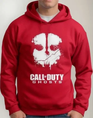 Moletom Silkscreen Estiloso Flanelado com Bolso e Capuz Call Of Duty Ghosts