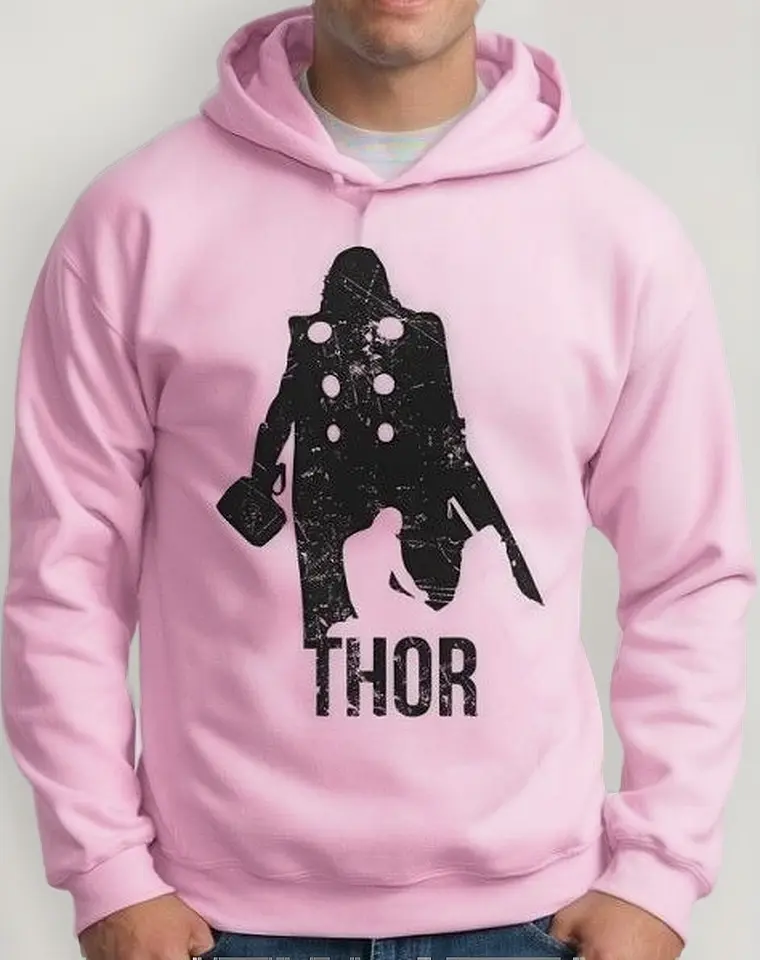 Moletom Silkscreen Estiloso Flanelado com Bolso e Capuz Thor - Imagem 7