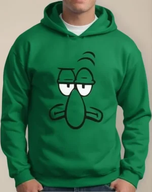 Moletom Silkscreen Estiloso Flanelado com Bolso e Capuz Lula Molusco Verde