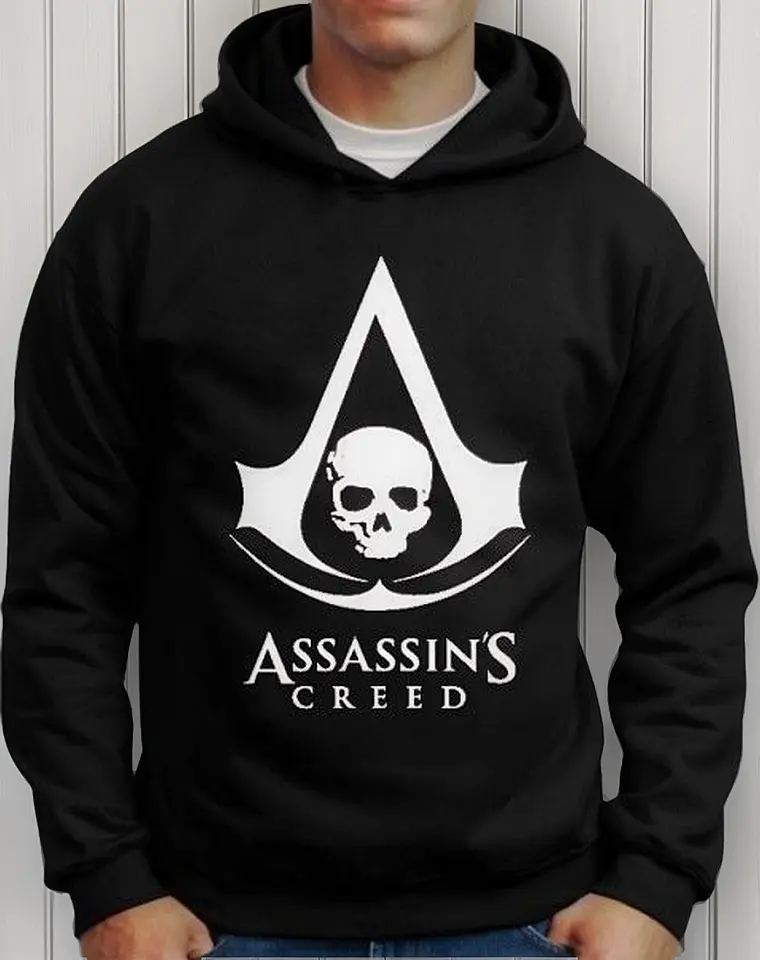 Moletom Silkscreen Estiloso Flanelado com Bolso e Capuz Assassins Creed - Imagem 4